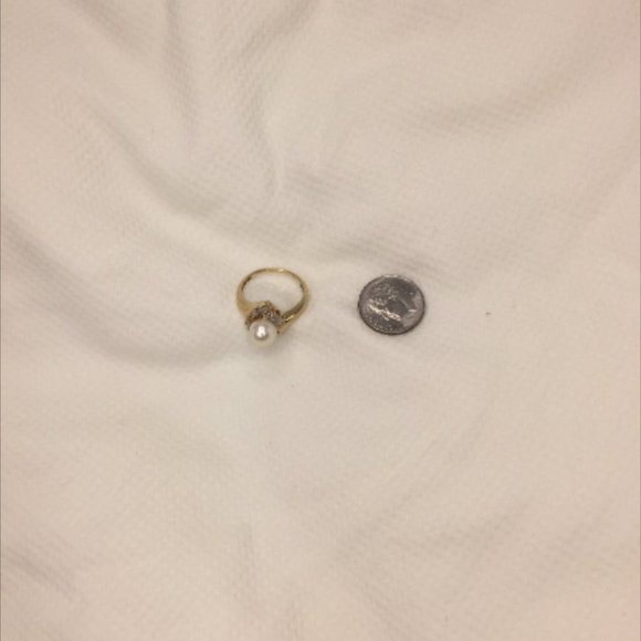 Natural Pearl & Diamond Ring - Approx. 3/4ct Diamonds - 10k - Sz 5.5 - Picture 10 of 10